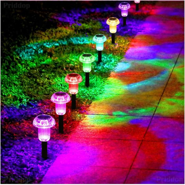 Priddop Solar Pathway Lights Waterproof Garden Outdoor-7