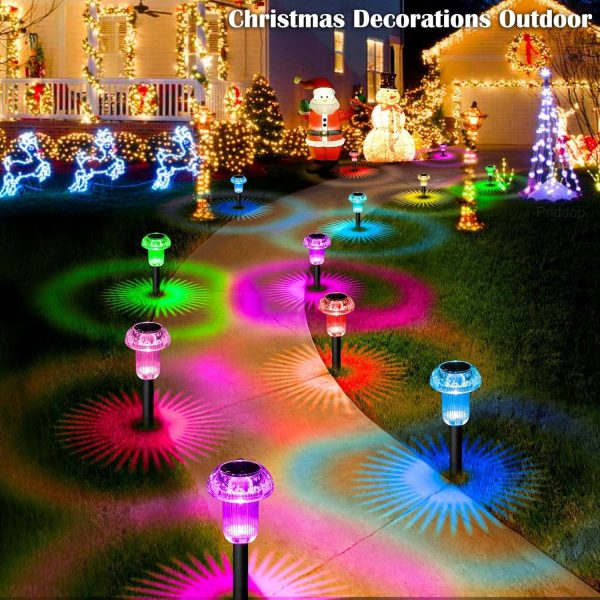 Priddop Solar Pathway Lights Waterproof Garden Outdoor-8