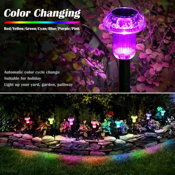 Priddop Solar Pathway Lights Waterproof Garden Outdoor-4