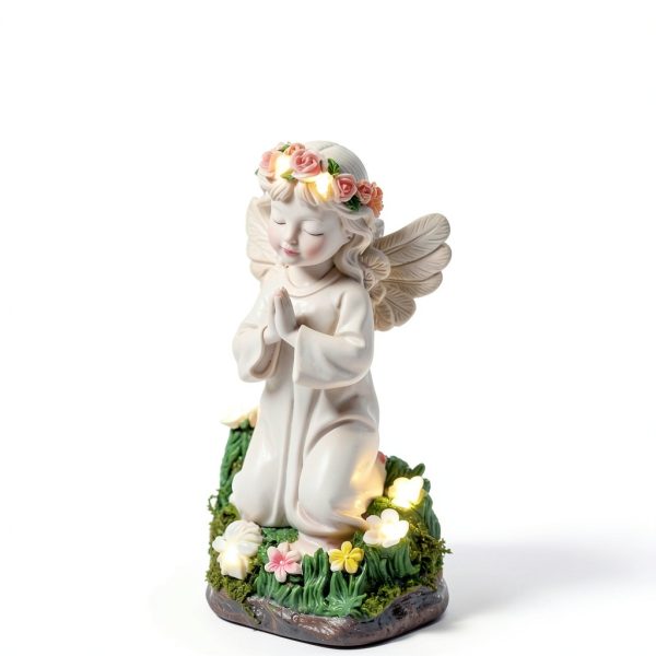 Pohabery Solar Angel Statue Garden Decor Waterproof Gift-3