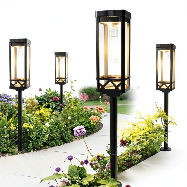 Solar Pathway Lights Modern Design Cool Warm White Outdoor-0