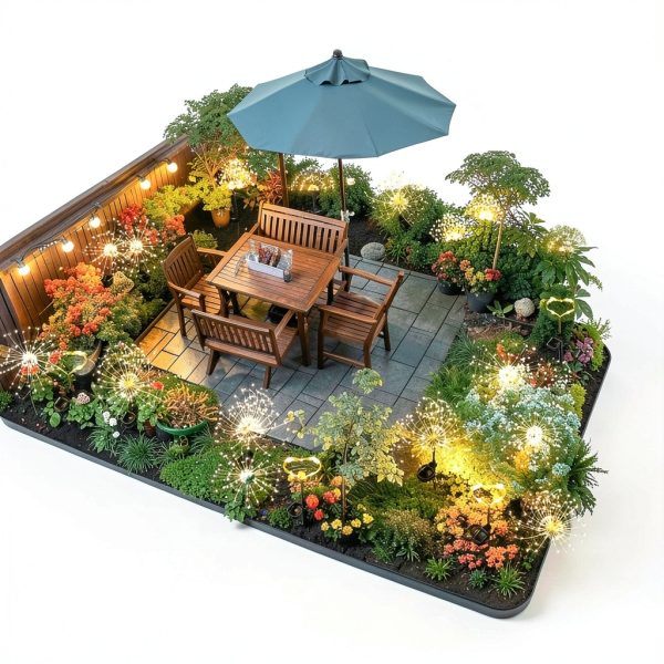GIGALUMI Solar Garden Lights LED Flower Outdoor Decor-1