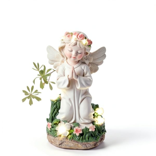 Pohabery Solar Angel Statue Garden Decor Waterproof Gift-0