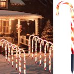 Joiedomi Pre-lit Candy Cane Pathway Markers Outdoor-0