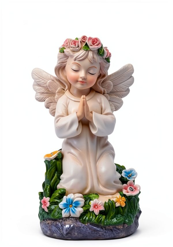 Pohabery Solar Angel Statue Garden Decor Waterproof Gift-8