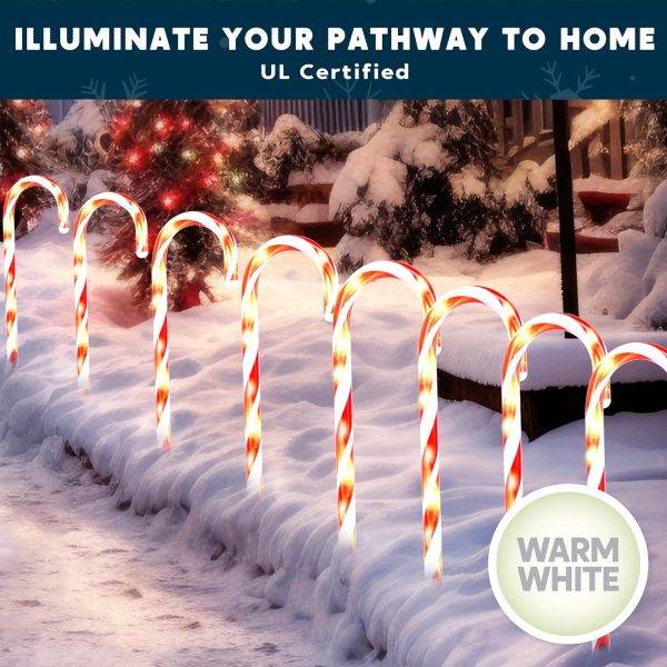 Joiedomi Pre-lit Candy Cane Pathway Markers Outdoor-3