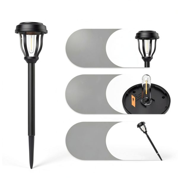 DERAYSION Solar Path Light Warm White Rustic Outdoor Garden-3