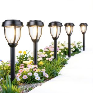 DERAYSION Solar Path Light Warm White Rustic Outdoor Garden-0