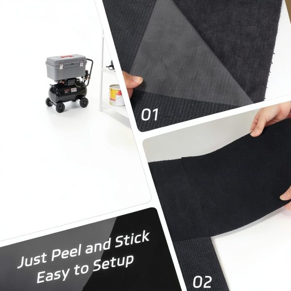 16PCS Off-White Carpet Tile, 12" x12" Peel and Stick Square Carpet Tile, Home Indoor/Outdoor 0.25" Pile Height Polyester-4