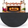 63″x37″ Extra Large Half Round Fireproof Fireplace Mat Hearth Area Rug - Fire Retardant Fiberglass Carpet - Fire Flame Resistant Floor Covering Protection Pad Non-Slip Floor Protector-0