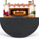 63″x37″ Extra Large Half Round Fireproof Fireplace Mat Hearth Area Rug - Fire Retardant Fiberglass Carpet - Fire Flame Resistant Floor Covering Protection Pad Non-Slip Floor Protector-0