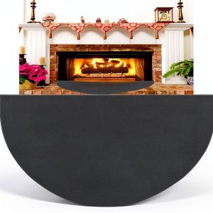63″x37″ Extra Large Half Round Fireproof Fireplace Mat Hearth Area Rug - Fire Retardant Fiberglass Carpet - Fire Flame Resistant Floor Covering Protection Pad Non-Slip Floor Protector-0