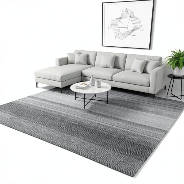 LITA Carpet Tiles Gradual Gray 24x24 18‑Tile Non‑Slip for Home-6