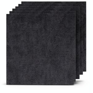 Peel and Stick Carpet Squares 24" SOOKEA Slip Tiles Dark Gray 20 Pack-0