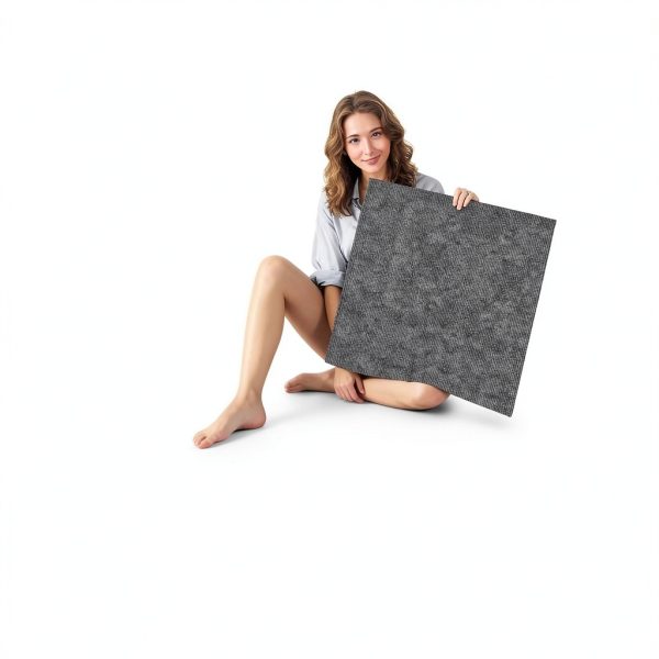 Peel and Stick Carpet Tile 24x24 Light Gray by Garaneeds Soft Flooring-1
